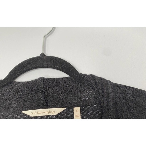 Soft Surrounds Waffle Knit Open Front Cardigan Women's Size S Waterfall Hem - Picture 4 of 6